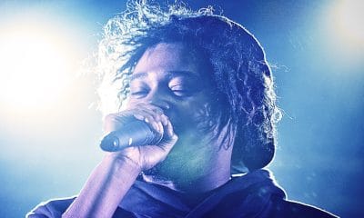 rapper danny brown sings into microphone at 2013 beacons festival