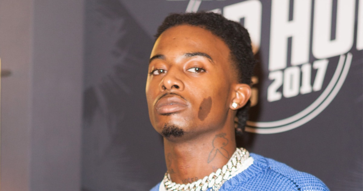 rapper playboi carti poses at 2017 bet hip hop awards