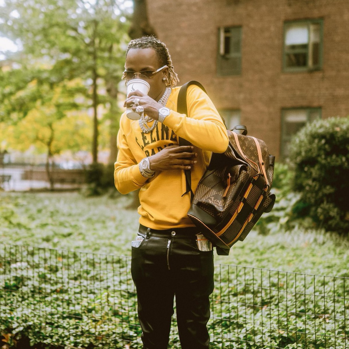 Rich the Kid drinking coffee