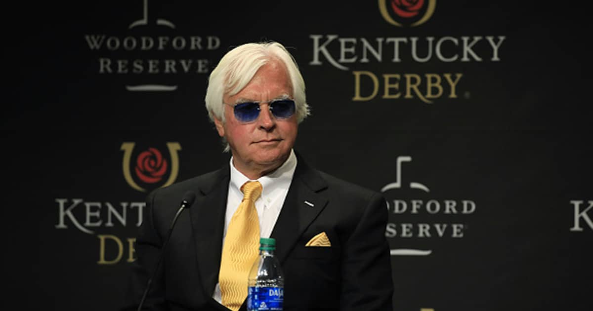 racehorse trainer bob baffert at the 147th kentucky derby press conference
