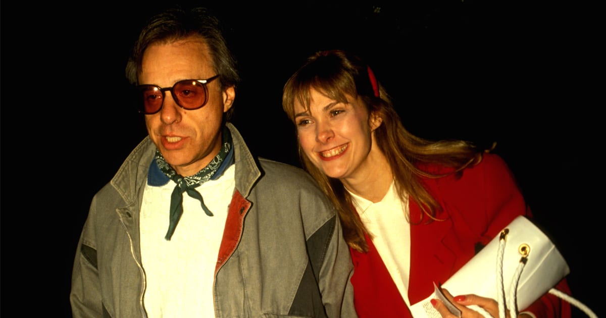 director peter bogdanovich and girlfriend colleen camp leave restaurant