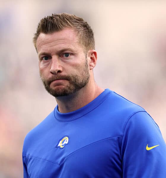 nfl head coach sean mcvay during the warm up versus the san francisco 49ers