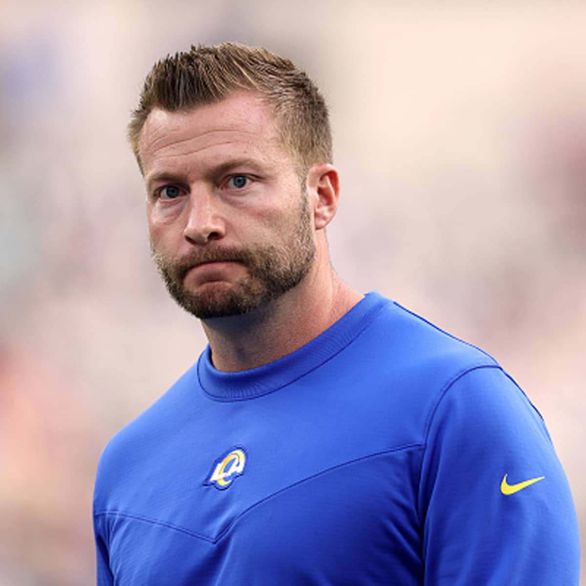 nfl head coach sean mcvay during the warm up versus the san francisco 49ers