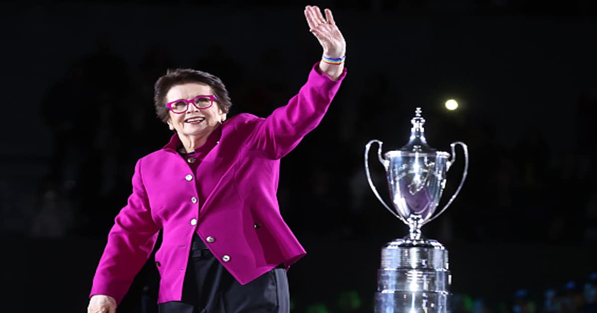 tennis hall of famer bille jean king greets public during day 8 of 2021 akron wta finals