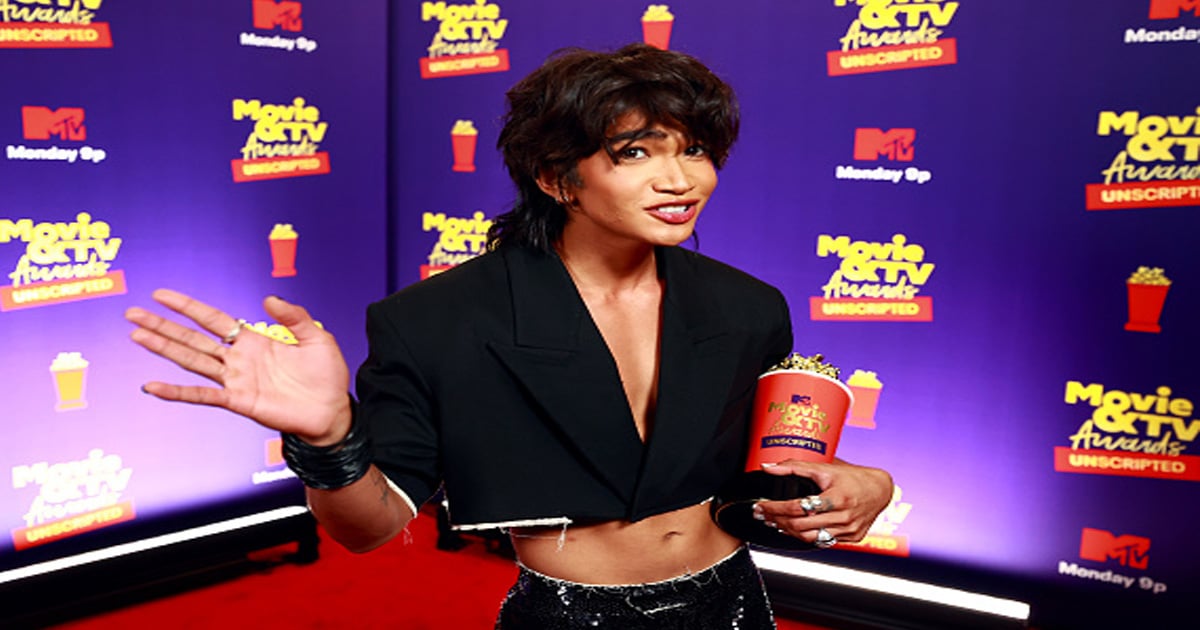 internet personality bretman rock poses backstage during the 2021 mtv movie & tv awards