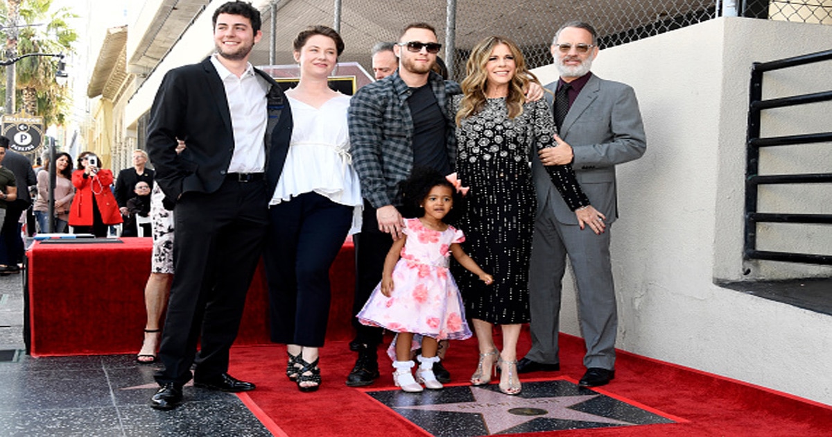 chet hanks and family as rita wilson is honored on the hollywood walk of fame