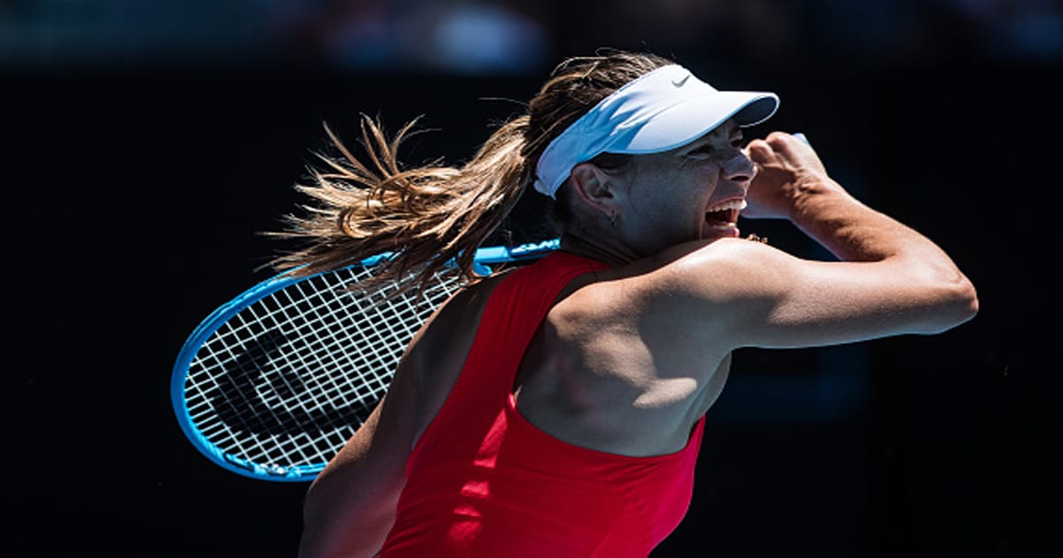tennis player maria sharapova playing at the 2020 australian open