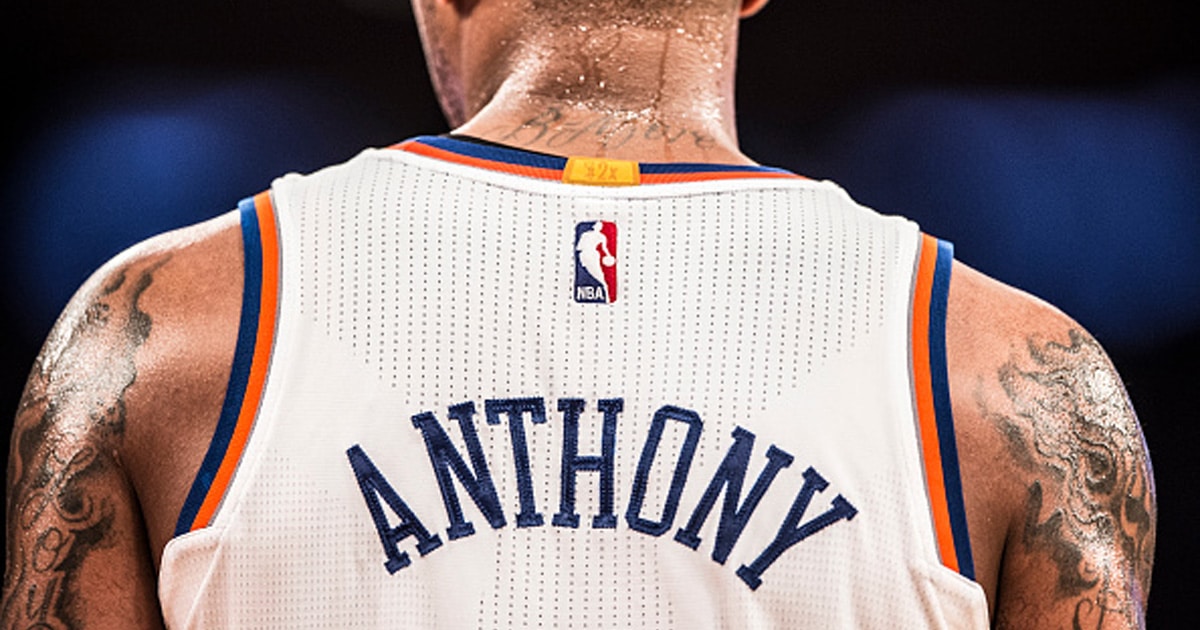 richest athletes carmelo anthony poses in new york knicks jersey