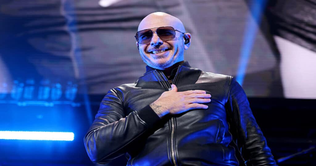 Pitbull performs onstage during iHeartRadio 101.3 KDWB's Jingle Ball 2021