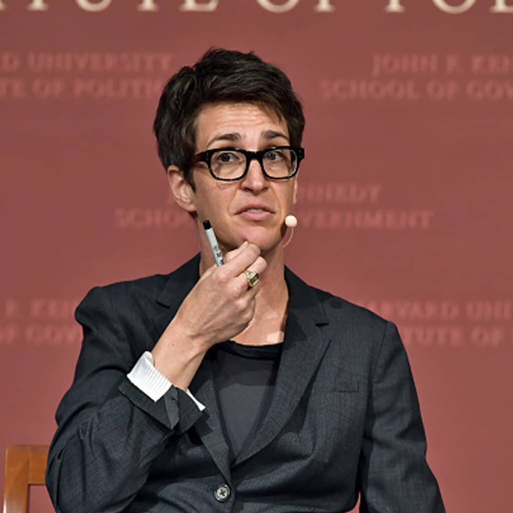 television host rachel maddow speaks at harvard university