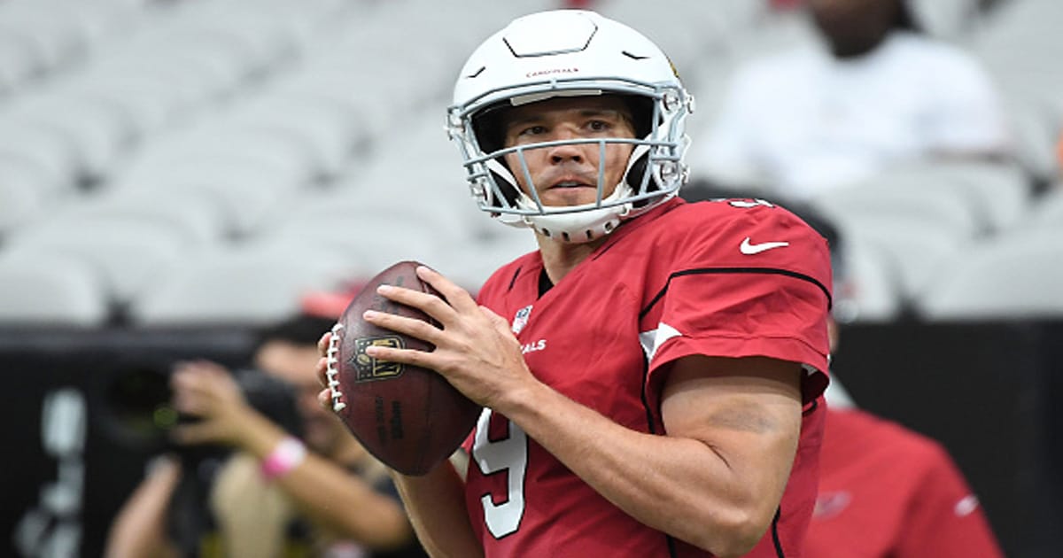 richest nfl players Sam Bradford #9 of the Arizona Cardinals warms up for the game