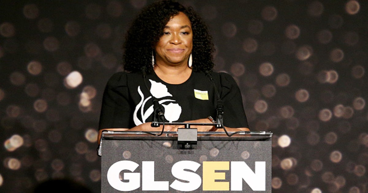 television producer shonda rhimes speaks onstage at the GLSEN respect awards