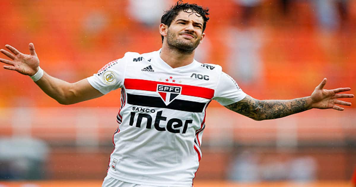 Alexandre Pato of Sao Paulo celebrates after scoring the first goal