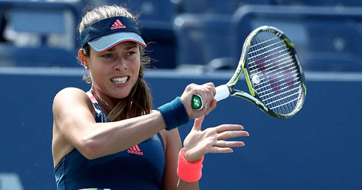 Ana Ivanovic of Serbia returns a shot to Denisa Allertova of Czech Republic