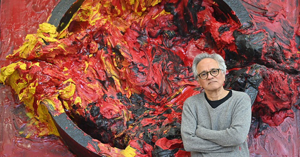 British contemporary artist Anish Kapoor poses for a photogaph during a tour of his studio in London