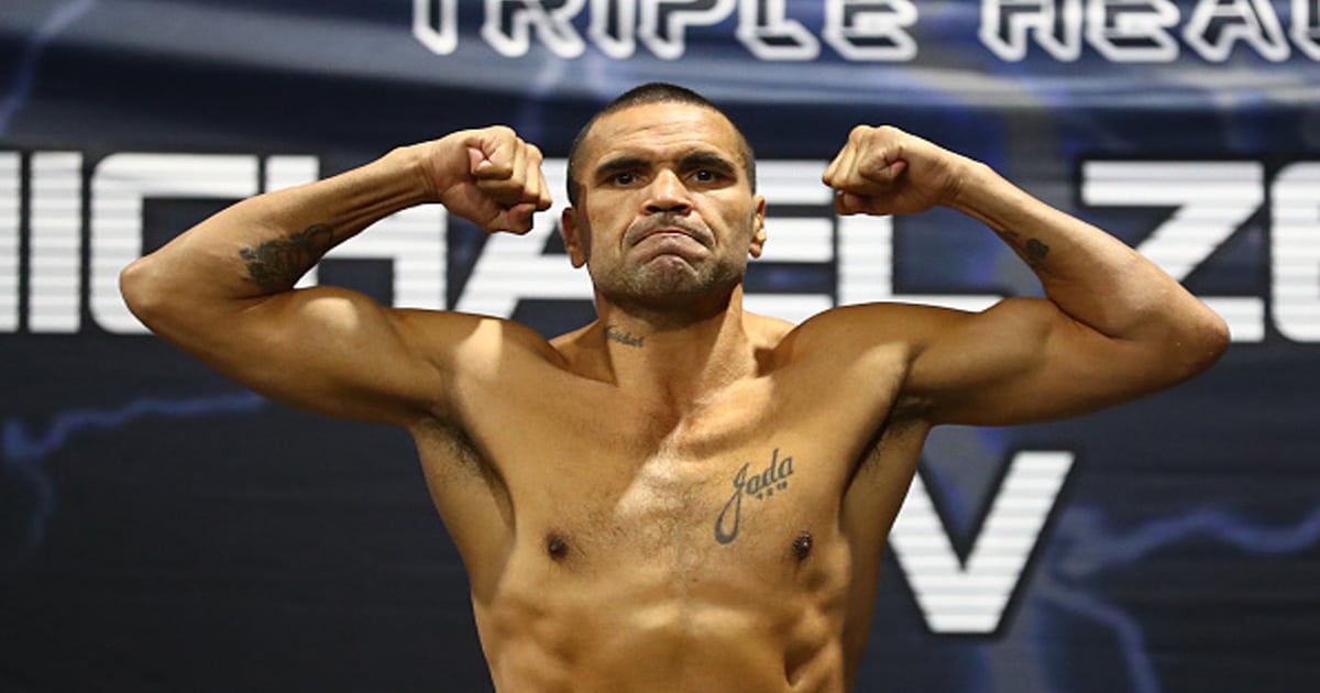 richest boxers Anthony Mundine poses during the weight in during a press conference 