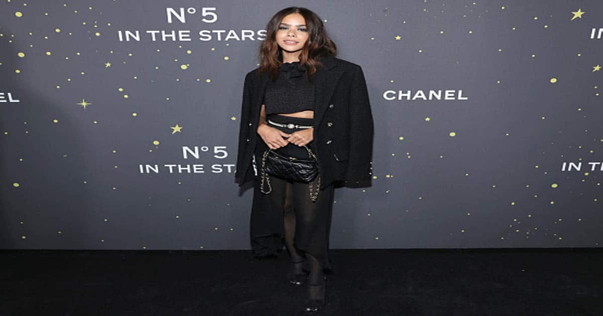 Antonia Gentry attends the CHANEL Party wearing CHANEL to celebrate the debut of CHANEL N°5 in the Stars