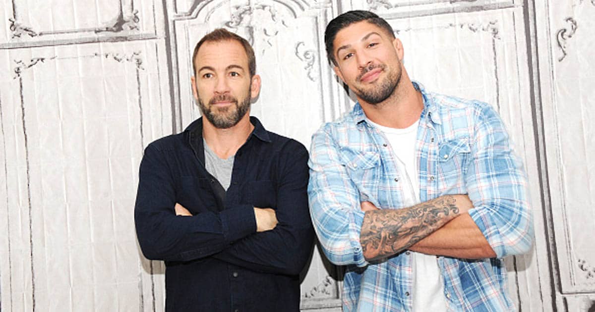 comedian brendan schaub poses with comedian bryan callen