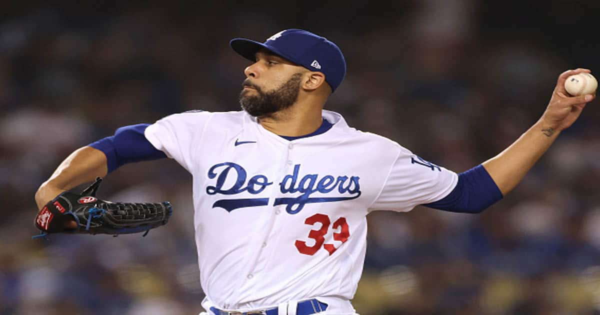 David Price #33 of the Los Angeles Dodgers pitches in relief against the Arizona Diamondbacks