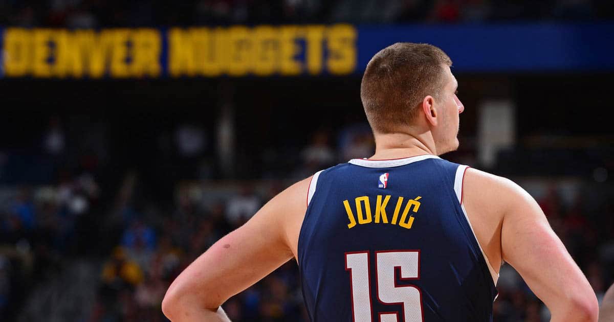 richest nba teams denver nuggets center nikola jokic stands with back to the camera