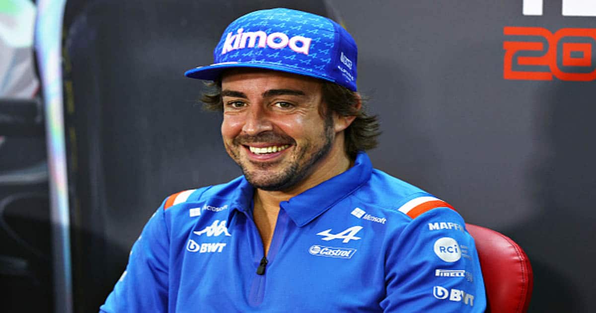Fernando Alonso of Spain and Alpine F1 talks in the Drivers Press Conference