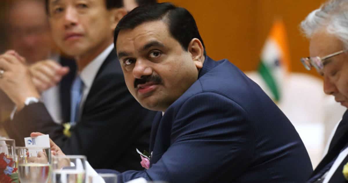 Gautam S. Adani, chairman of Adani Group, center, attends a luncheon hosted by Japanese business groups