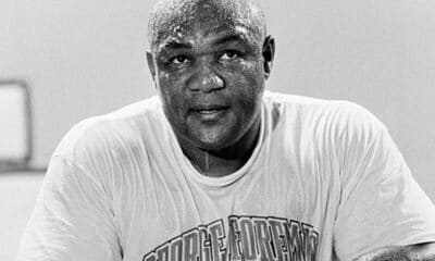 boxer george foreman during a training session in london