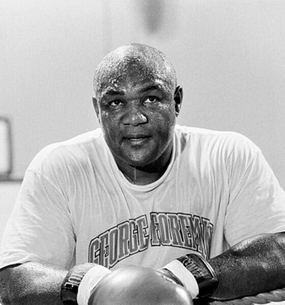 boxer george foreman during a training session in london