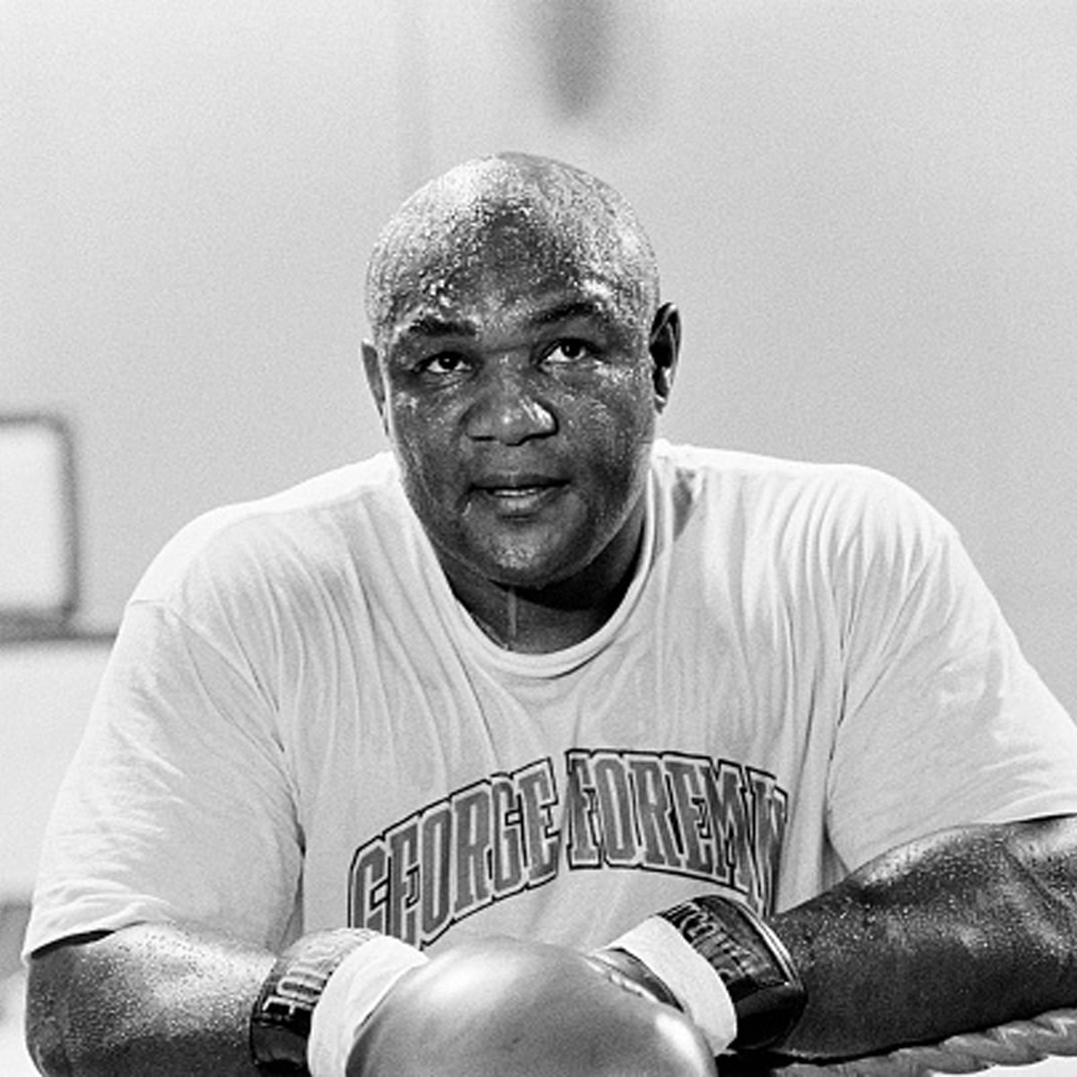 boxer george foreman during a training session in london