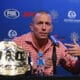 georges st pierre speaks during a press conference