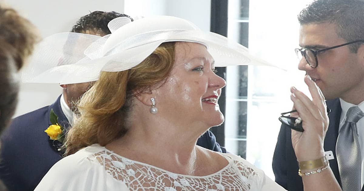 Gina Rinehart at the Furphy Marquee on Melbourne Cup Day