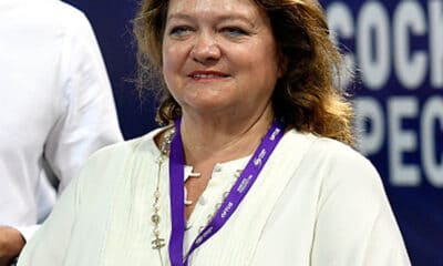 Gina Rinehart is seen watching on during the 2018 Australia Swimming National Trials