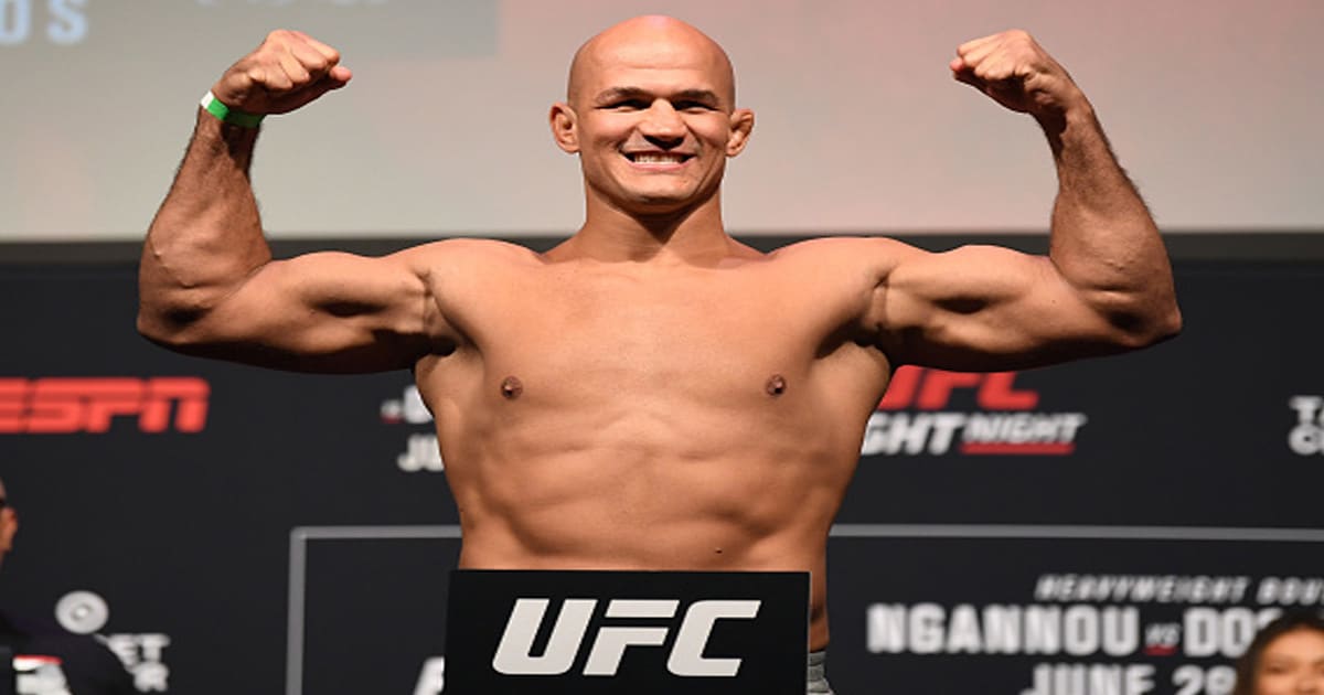 richest mma fighters Junior Dos Santos of Brazil poses on the scale during the UFC Fight Night