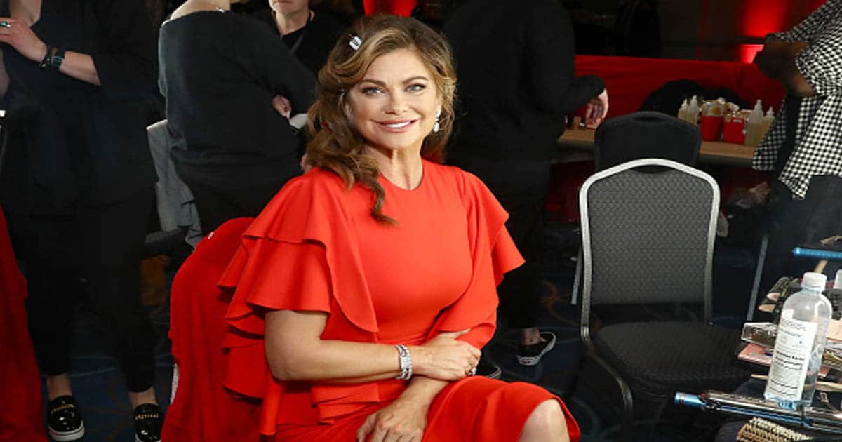 richest models Model Kathy Ireland prepares backstage at the American Heart Association's Go Red For Women Red Dress Collection 
