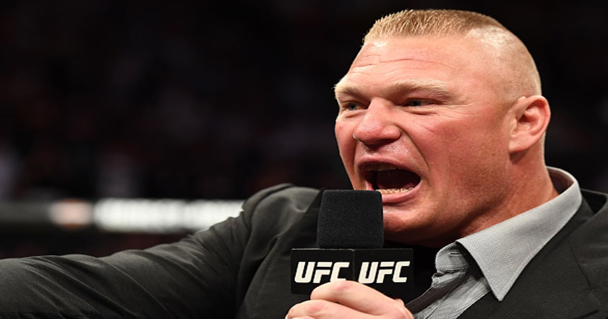 richest mma fighters Brock Lesnar confronts Daniel Cormier in their UFC heavyweight championship fight 