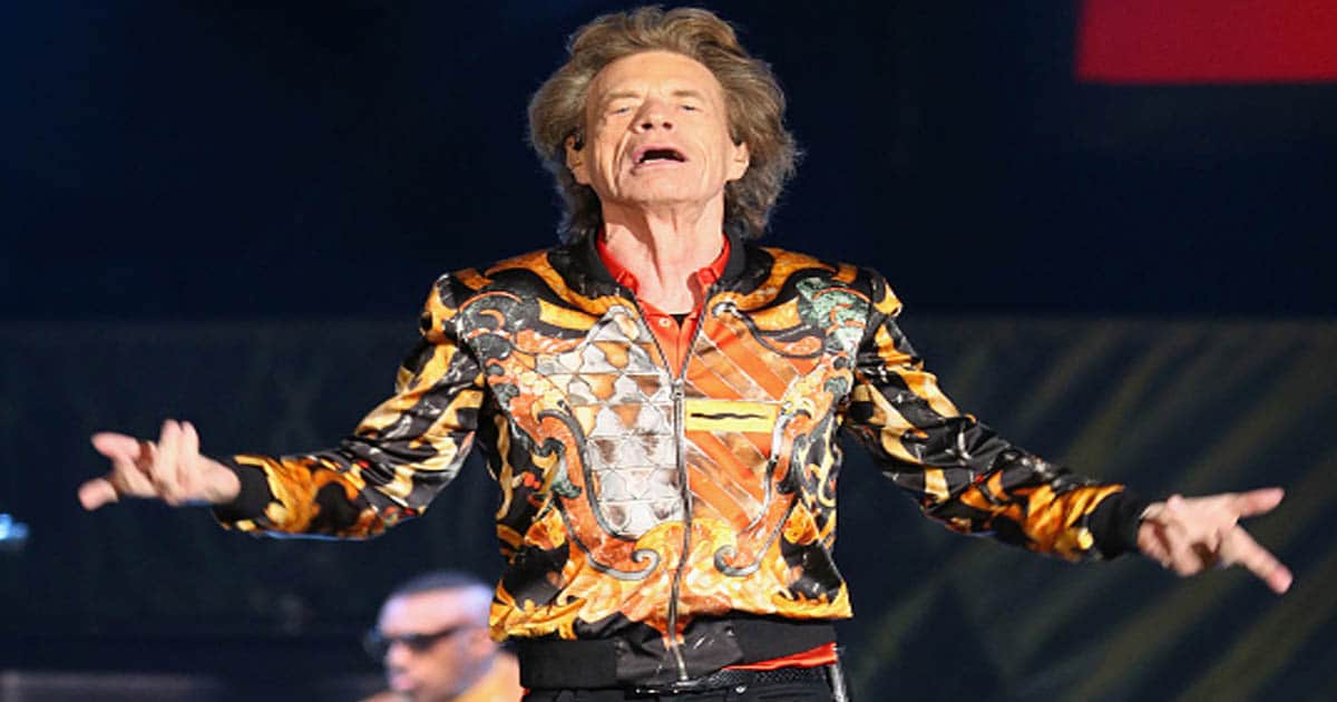 Mick Jagger performs in concert as The Rolling Stones 