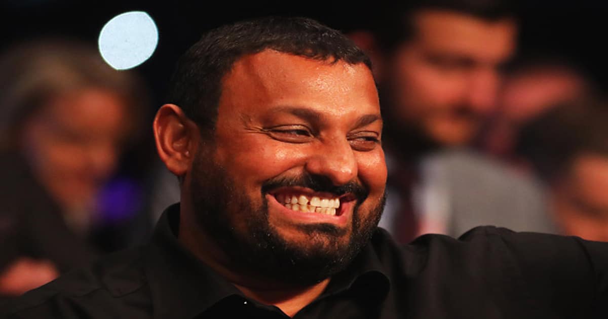 Prince Naseem Hamed looks on from ringside at the o2 arena