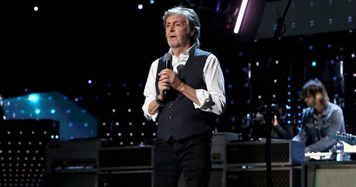 Paul McCartney speaks onstage during the 36th Annual Rock & Roll Hall Of Fame Induction