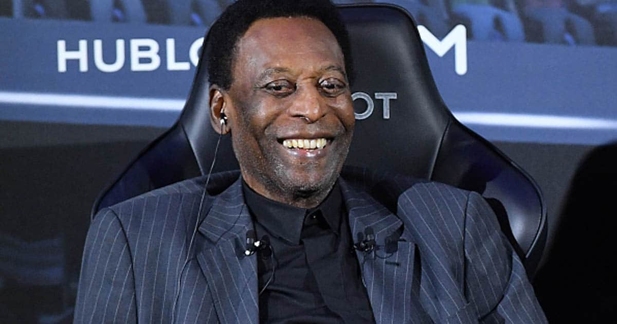 richest soccer players Pele attends a press conference at Hotel Lutetia 