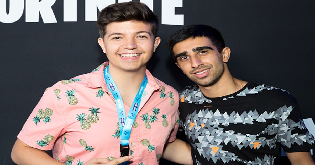 Preston Arsement AKA TBNRFrags and Vikkstar123 attend the Epic Games Hosts Fortnite Party 