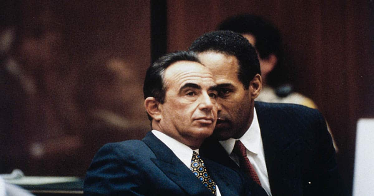 lawyer robert shapiro converses with client oj simpson