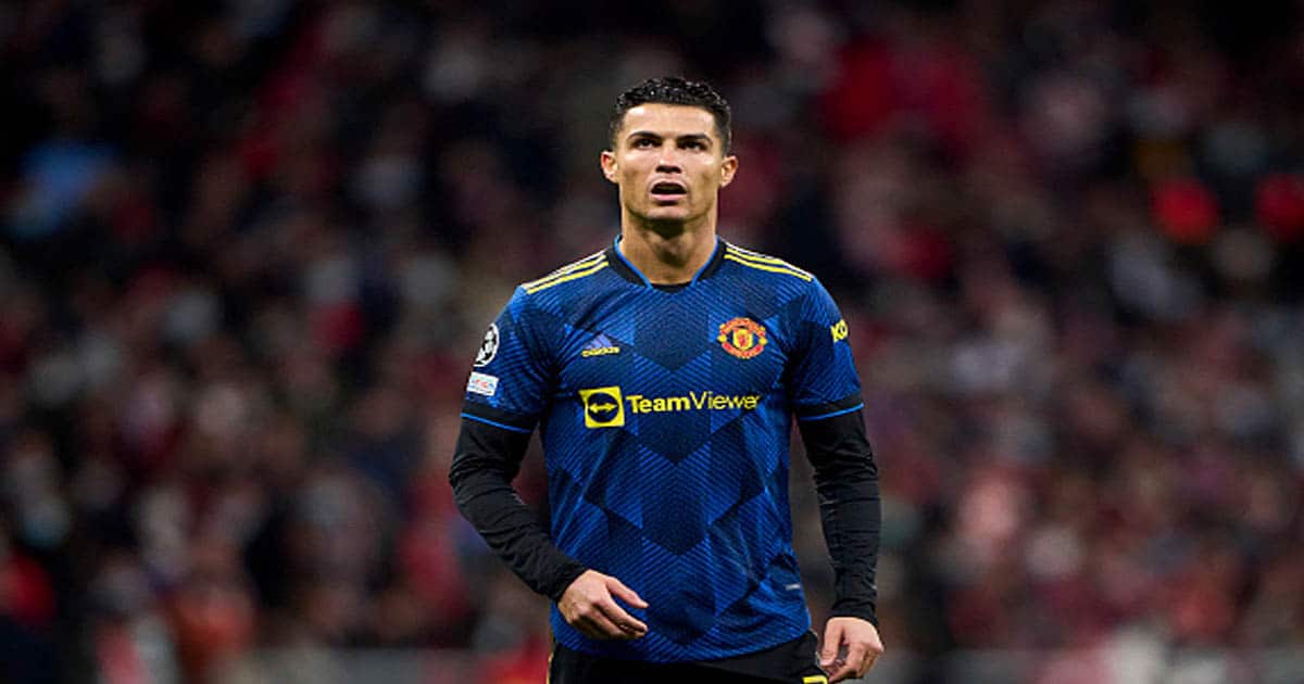 richest soccer players Cristiano Ronaldo of Manchester United looks on during the UEFA Champions League