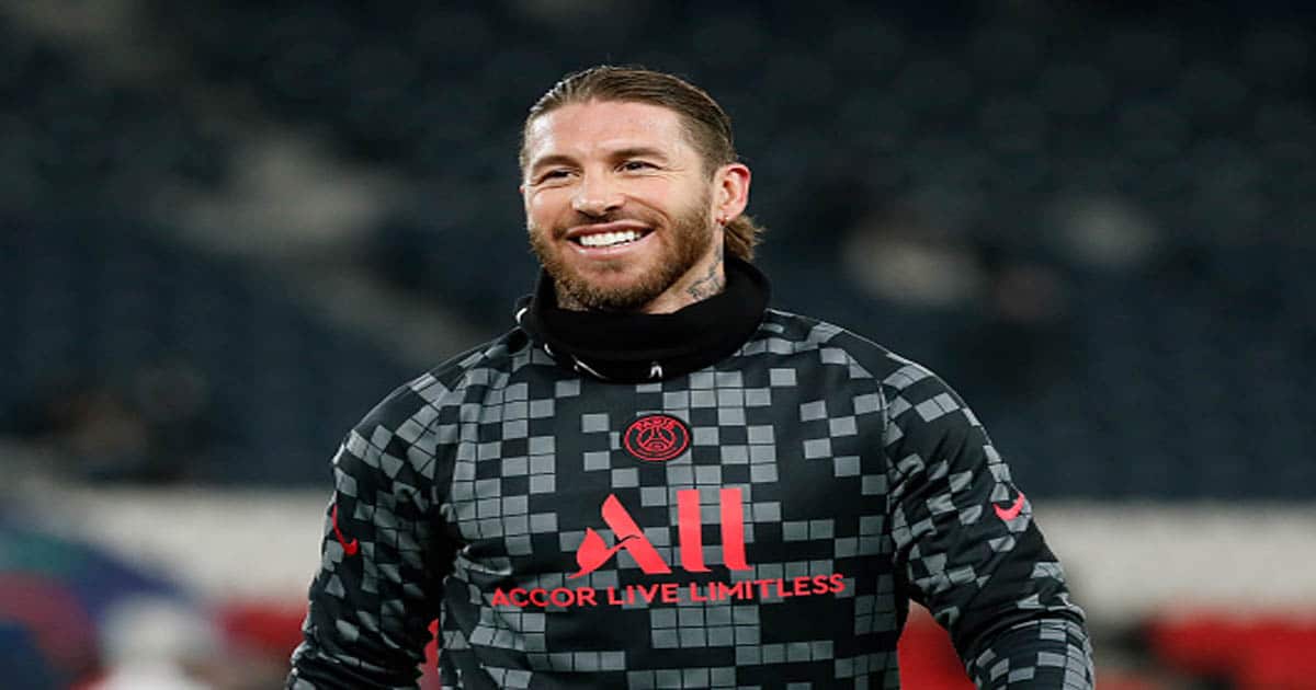 richest soccer players Sergio Ramos #4 of Paris Saint-Germain warms up