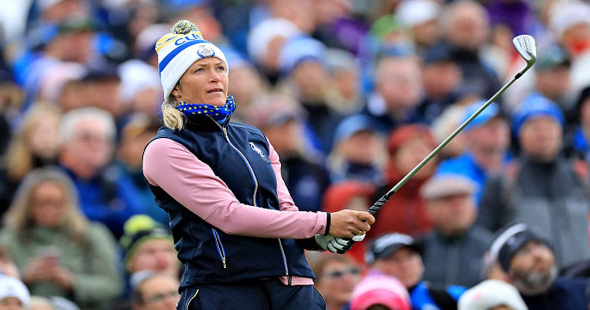 richest lpga players Suzann Pettersen of Team Europe plays her shot from the tenth tee
