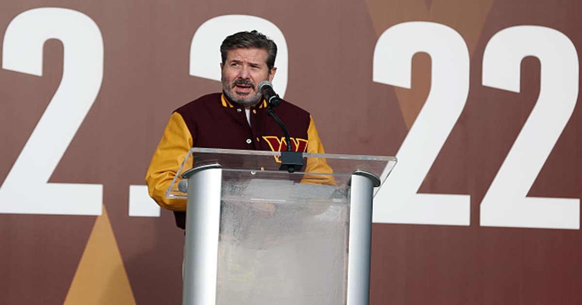 Team co-owner Dan Snyder speaks during the announcement of the Washington Football Team's name 