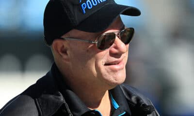 David Tepper, of the Carolina Panthers watches on before their game against the Tennessee Titans