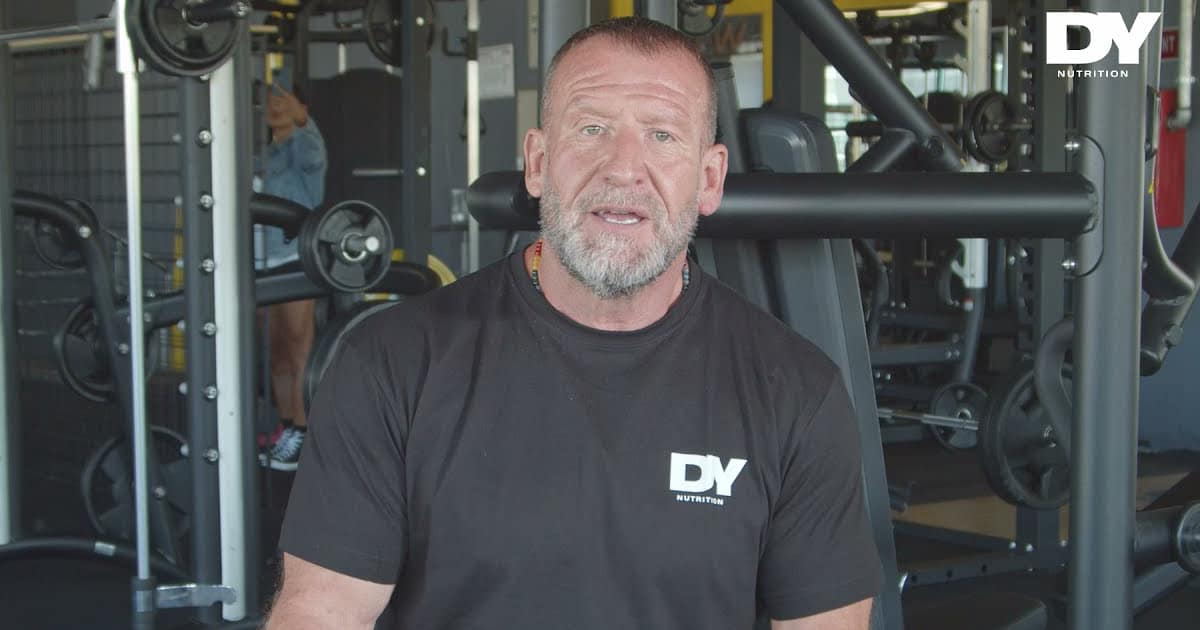 dorian yates poses for dy nutrition advertisement