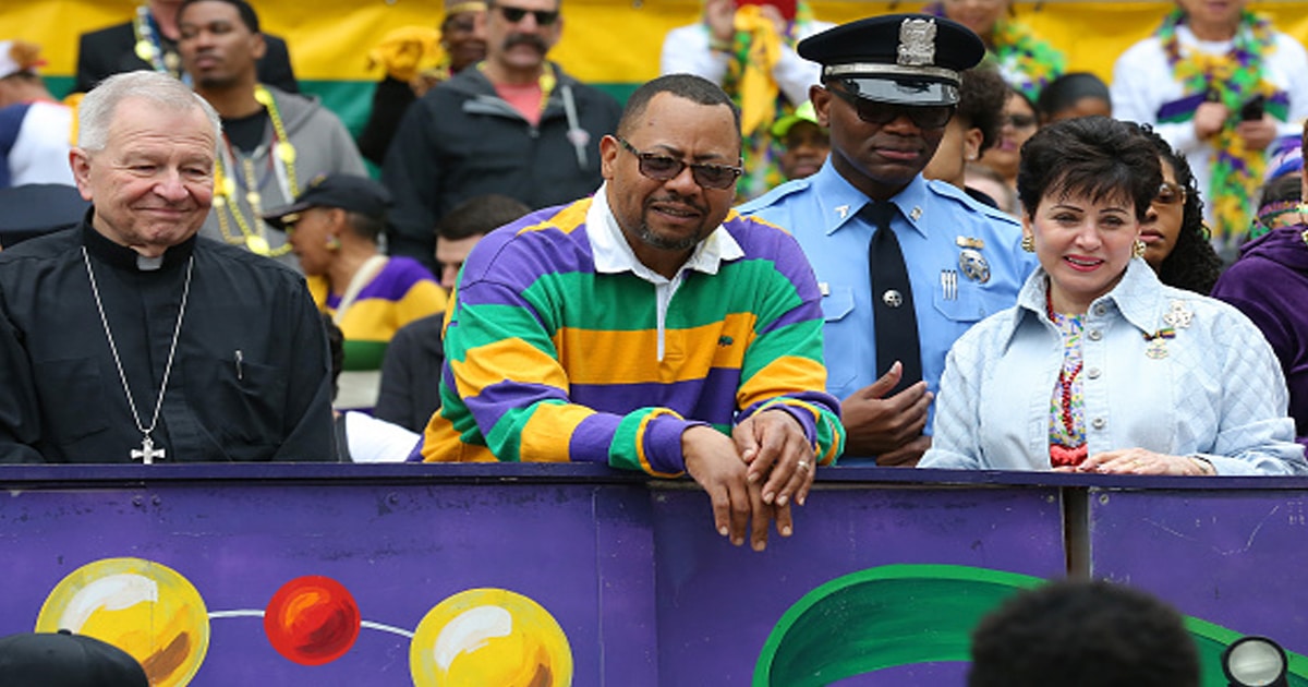 richest nfl owners Gayle Benson, owner of the New Orleans Saints (R) and Gregory Michael Aymond, Archbishop of New Orleans