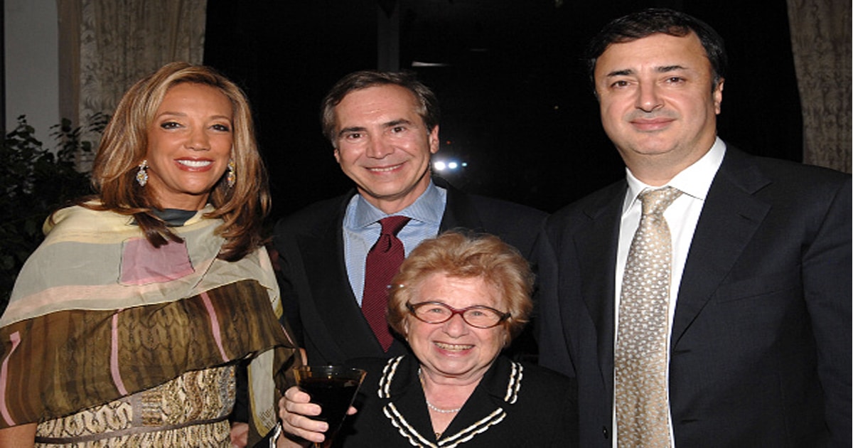 (L-R) Denise Rich, Thierry Chaunu, Dr. Ruth Westheimer and Lev Leviev attend DENISE RICH Hosts LEVIEV Store Opening