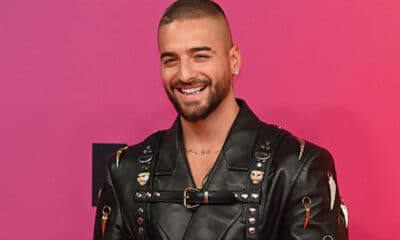 Maluma poses on the red carpet as he arrives for the MTV Europe Music Awards